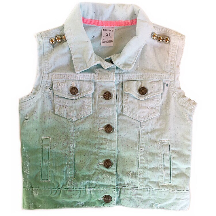 Size 3T. Toddler girl denim vest. Toddler vest. by RebelRooster