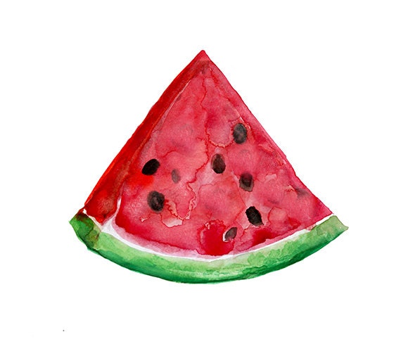 Watercolor Art Print Watermelon Watercolor by Watercolorflower