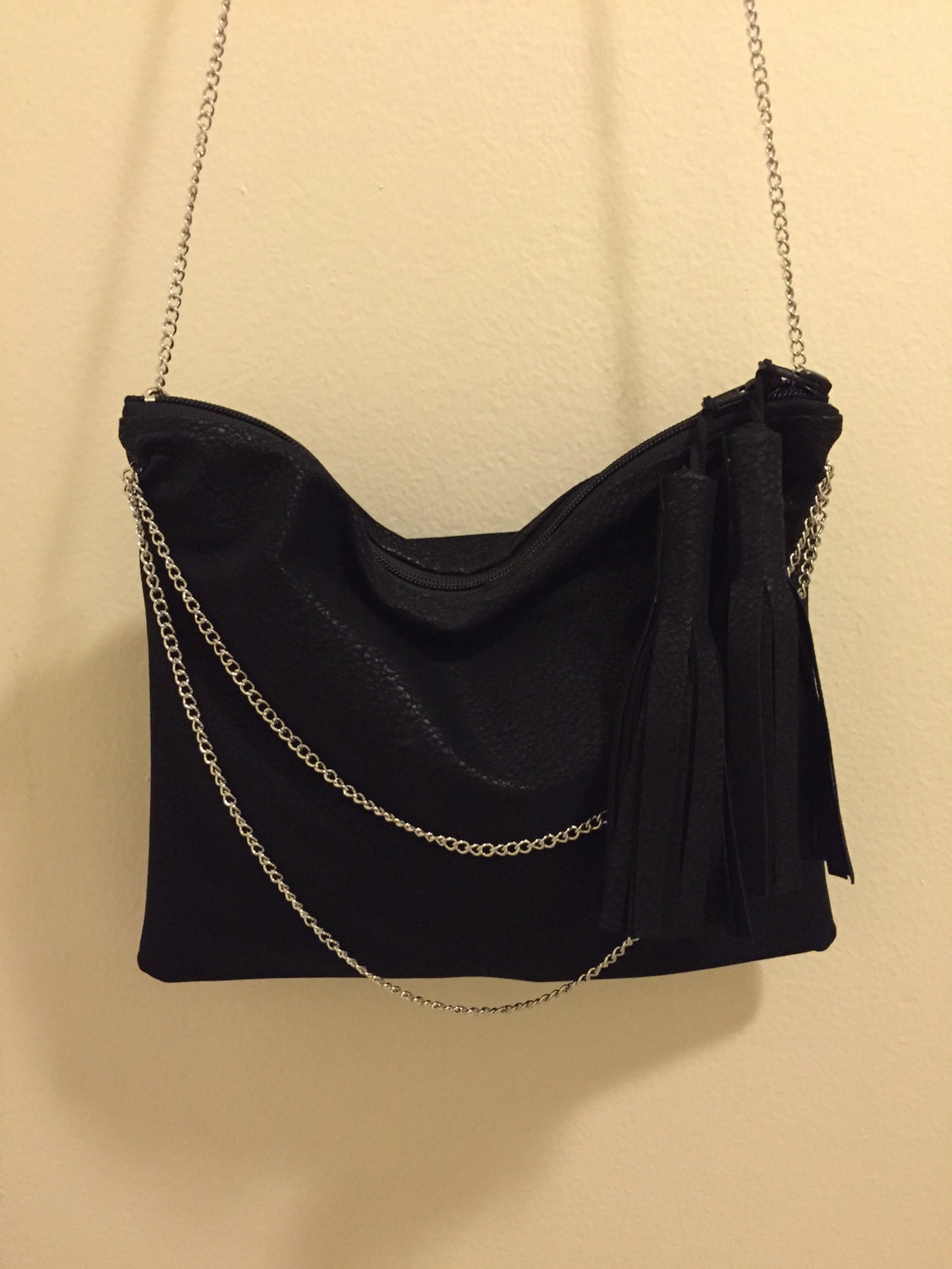 Black Faux Suede Crossbody Purse by LoloandElla on Etsy