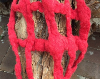 Red felt scarf
