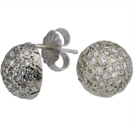 round ball diamond earrings
