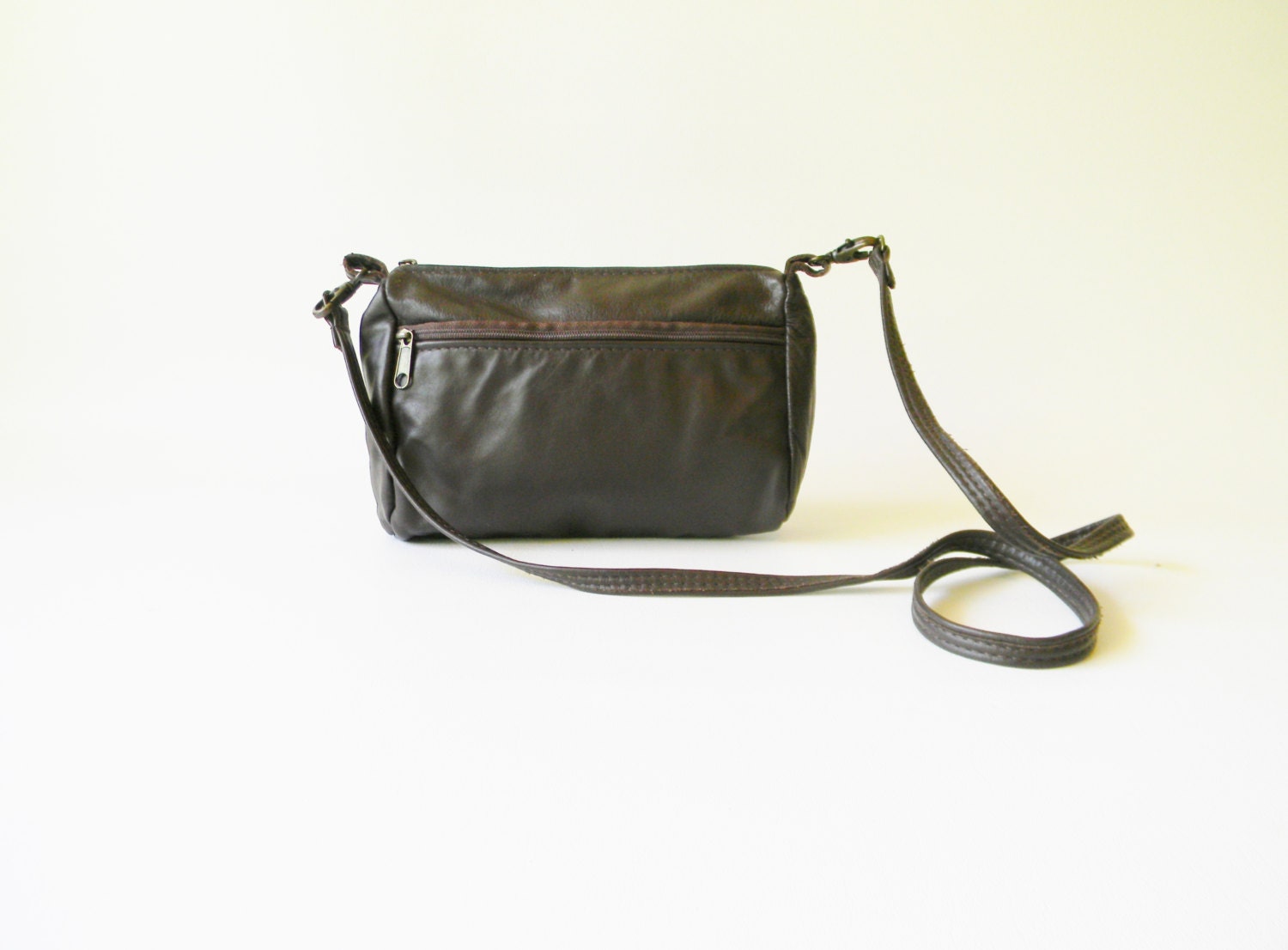Small Brown Leather Crossbody Purse / Small Leather Purse