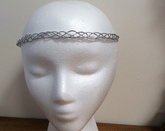 Braided Silver Circlet, celtic circlet, elven circlet, Renaissance Circlet, Costume accessory, costume headpiece, fairy, fae crown