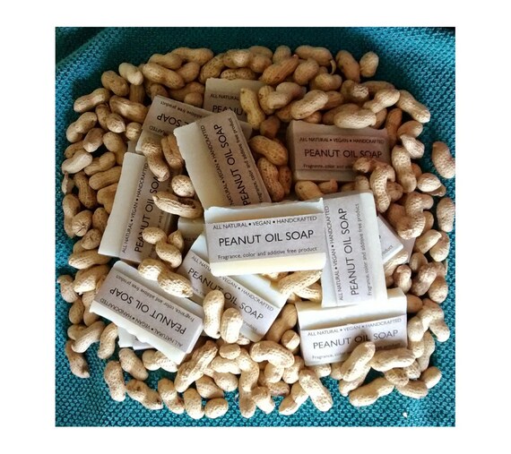 Six Peanut oil soap bars Peanut oil soap natural by BlackHoleSoaps