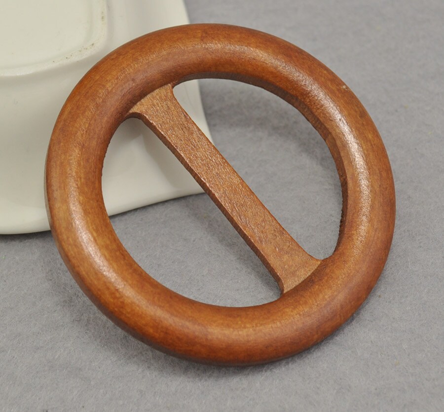 Vintga Wood Belt BuckleBrown Round Belt Buckle or Bag Buckle