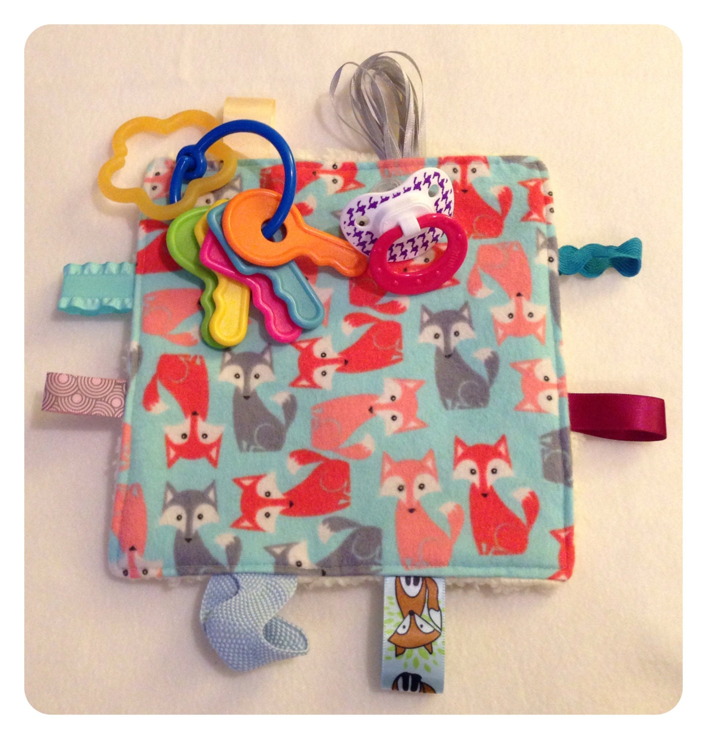 Crinkle tag toy sensory toy baby crinkle paper fox crinkle