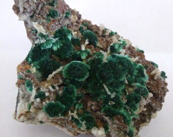 Superb MALACHITE & WULFENITE CRYSTALS - Tsumeb Mine, Namibia - Natural mineral specimen csw eb