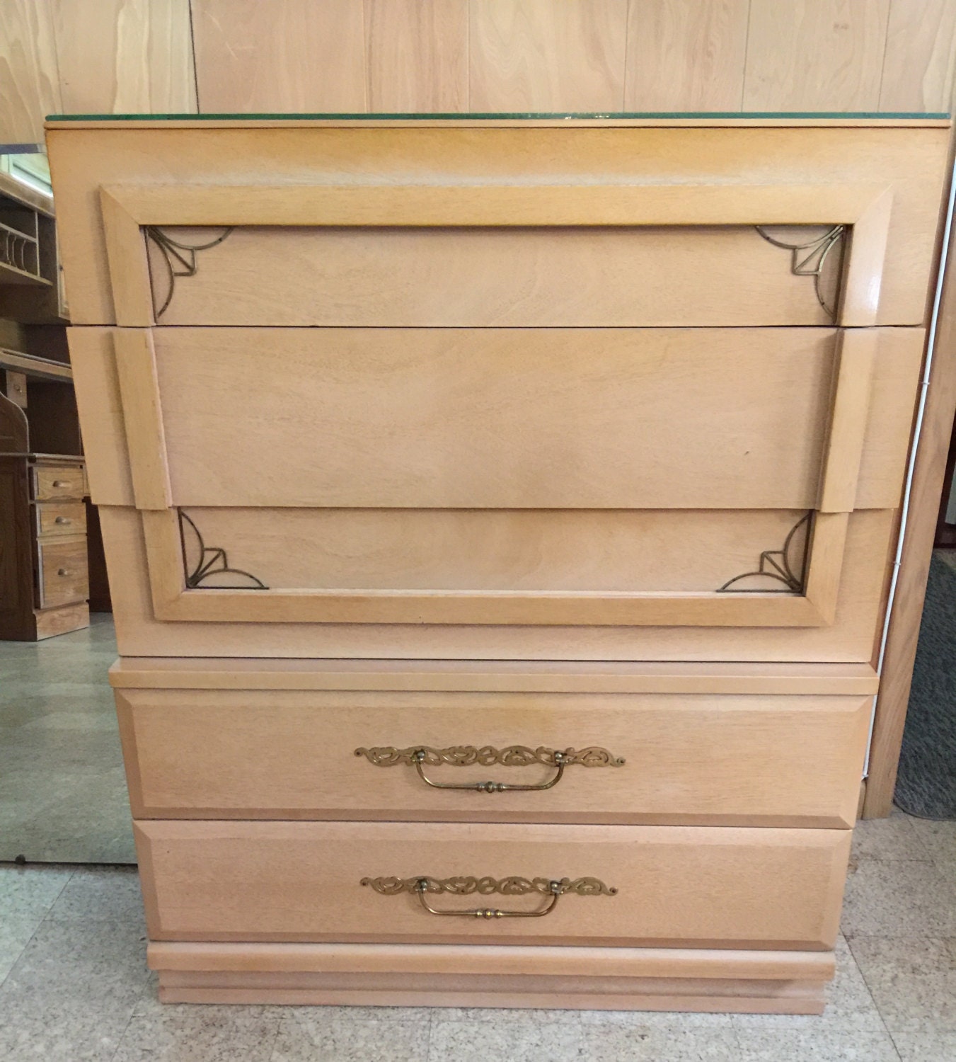 Vintage MidCentury Modern Blond Mahogany Bedroom Set Haute Juice