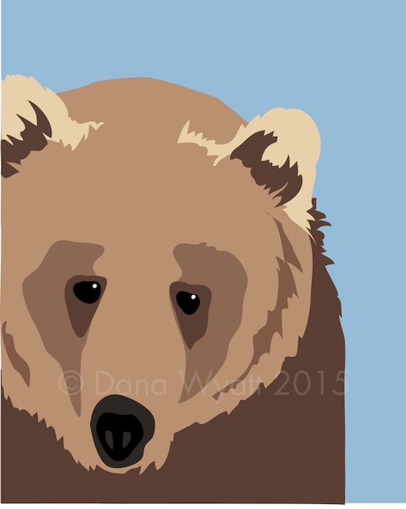 Bear head print instant download printable by littleeprints