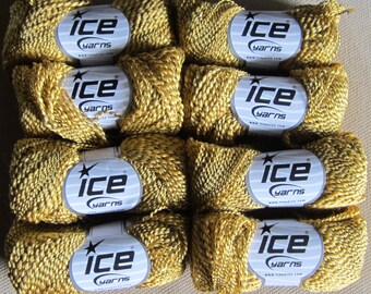 ICE YARNS, acrylic, polyester, 8 x 50gm balls, 150m, Colour Gold, Mailed from Canada