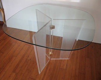 Mid- Century Modern Lucite Dining Table .
