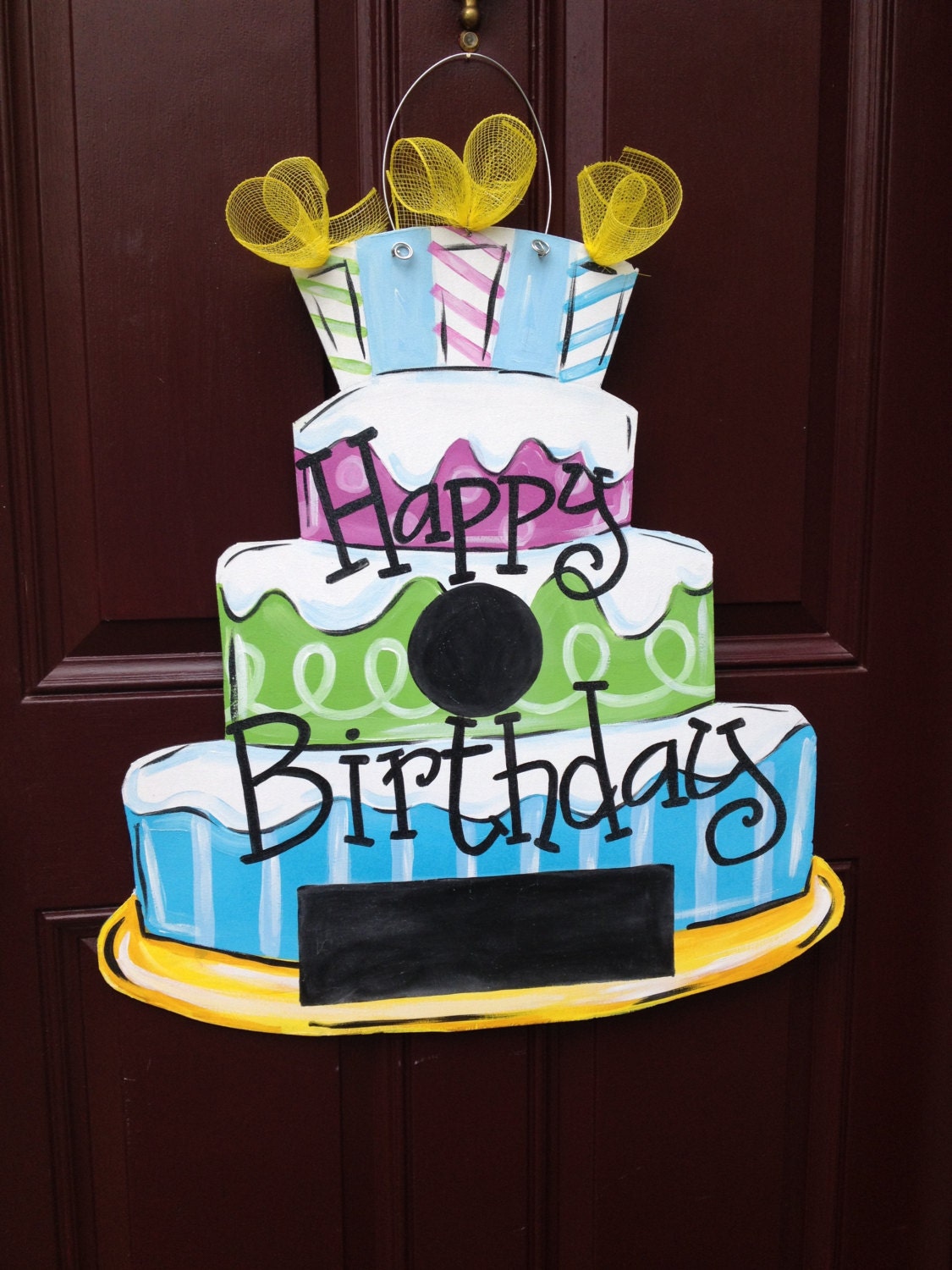 Happy Birthday Door Hanger Chalkboard door hanger Birthday