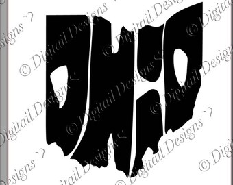 Ohio State Word Art SVG PNG Cut File
