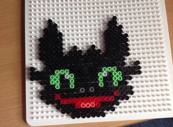 Items Similar To Toothless Hama Perler Bead Piece On Etsy