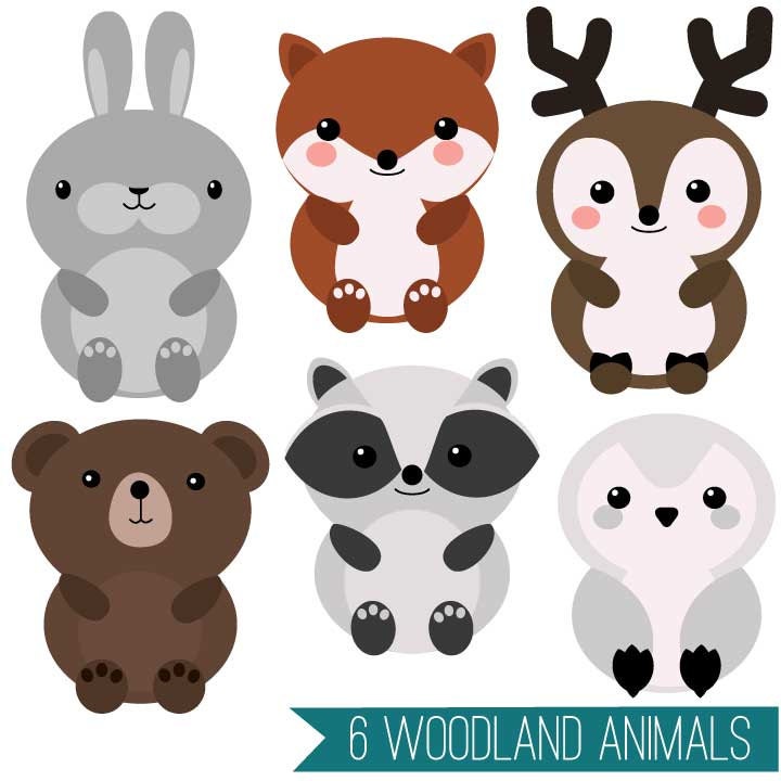 Cute Animal Clipart Set Megapack of 20 cute animal vector