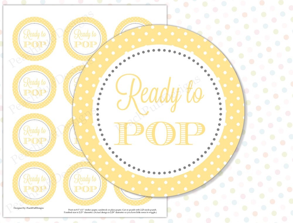 Ready to Pop sticker Yellow INSTANT DOWNLOAD Ready to pop