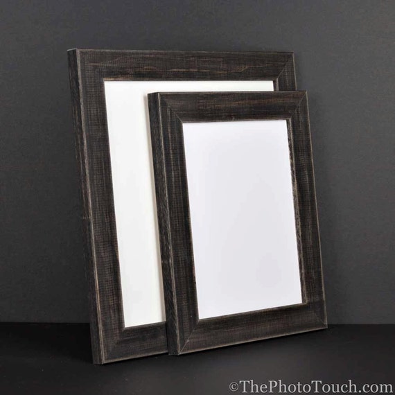Black Picture Frame Rustic Reclaimed Distressed Barn Wood