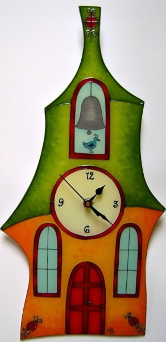 Items similar to Glass wall clock,Handmade on Etsy
