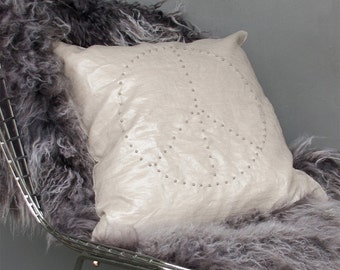 Beaded Peace Linen Cushions