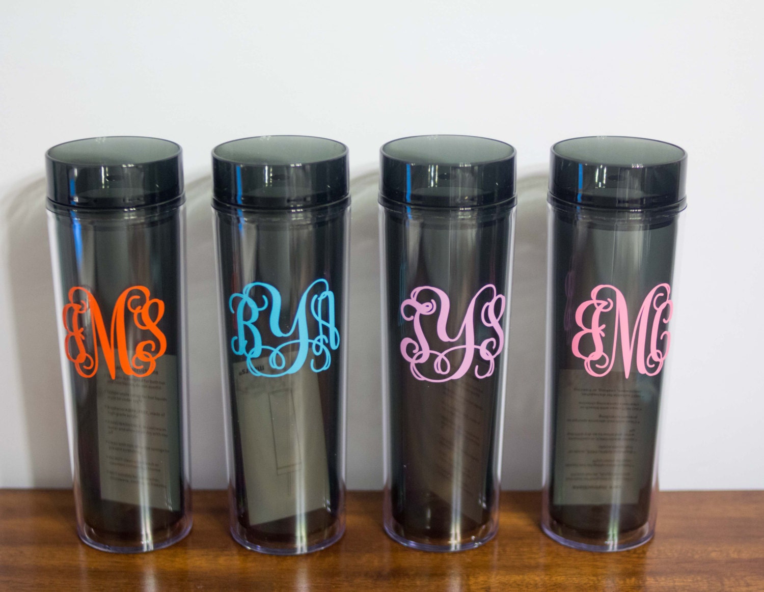 Monogram Water Bottle Personalized Cup 16 oz by SassfromtheSouth