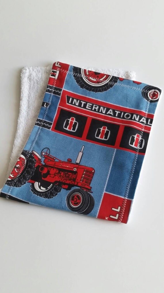 Burp Cloth International Tractor Farmer by LuckyLunaBoutique