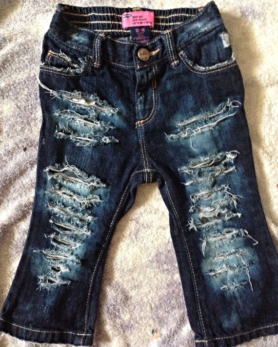 Custom distressed Infant Jeans by WhitsCustoms on Etsy