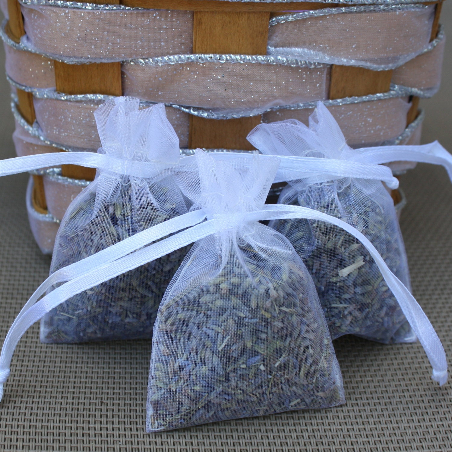 Download 25 Lavender Sachet Bags in White for Wedding Toss or Wedding