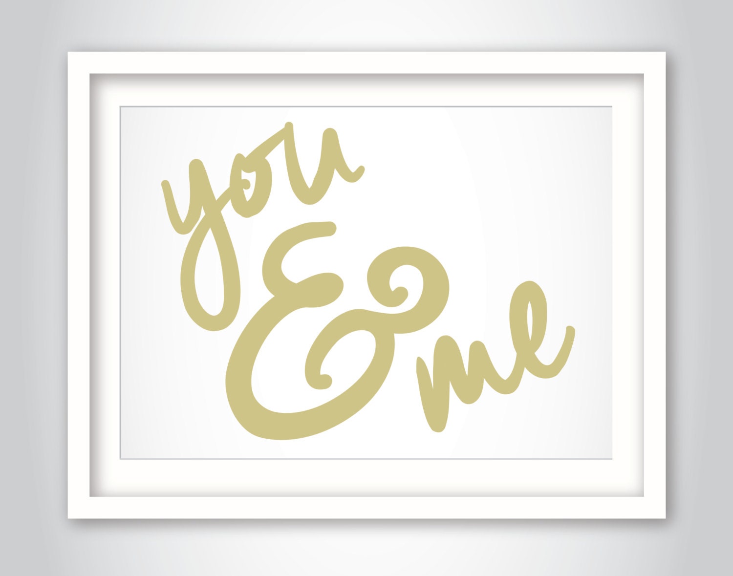 You & Me Wall Art Printable Gold Instant by High5ivePrintables