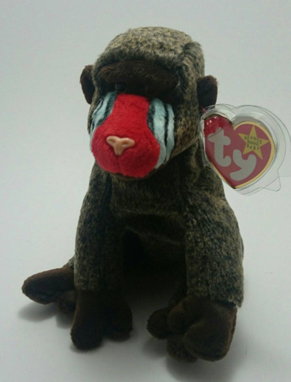 Cheeks the Baboon TY Beanie Baby by EverythingBeanieBaby on Etsy