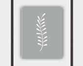 50% OFF - Grey Leaf Print, Printable Art, Grey leaf Art, Wall Prints, Plant Print, Plant Art, Nursery Print, Wall Decor