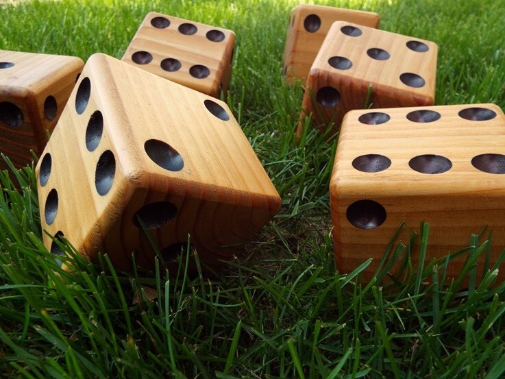 Large Wooden Dice Set of 2 by BackYardDice on Etsy