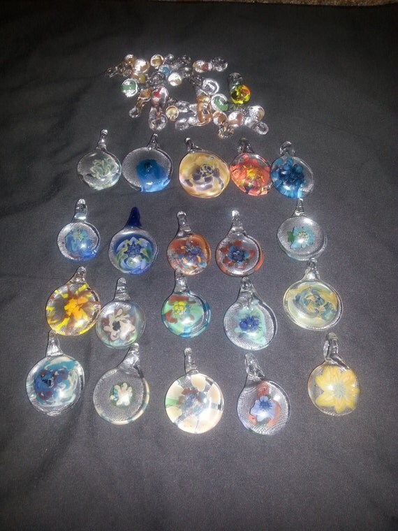 hand blown glass pendants by vlynn79333 on Etsy