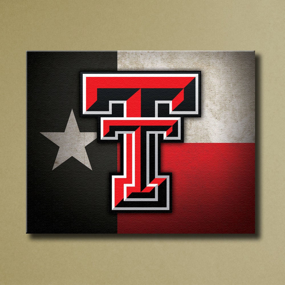 Texas tech canvas art 16x20 stretched canvas texas by sportscorner