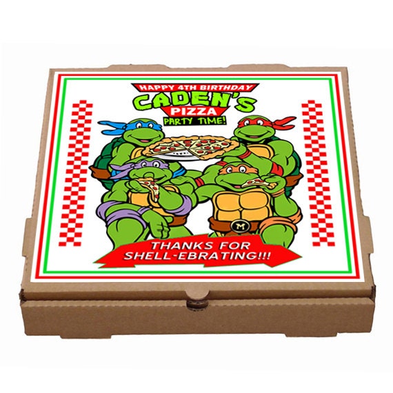 Personalized Teenage Mutant Ninja Turtles Pizza Box Label 