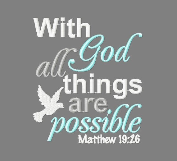 Buy 3 get 1 free With God all things are possible with Holy