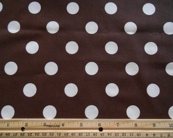 Brown with White Dots cotton fabric by the yard