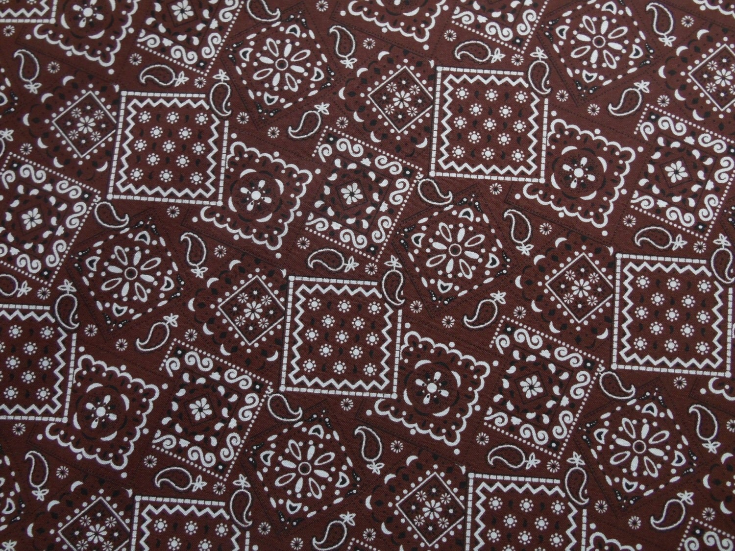 Brown Chocolate Bandana cotton fabric by the yard