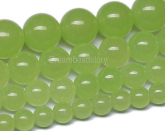 Prehnite Beads, Round Prehnite Chalcedony Beads,6 8 10mm Prehnite Gemstone Beads for DIY Jewelry Making Supplies, Beads Wholesale (B45)