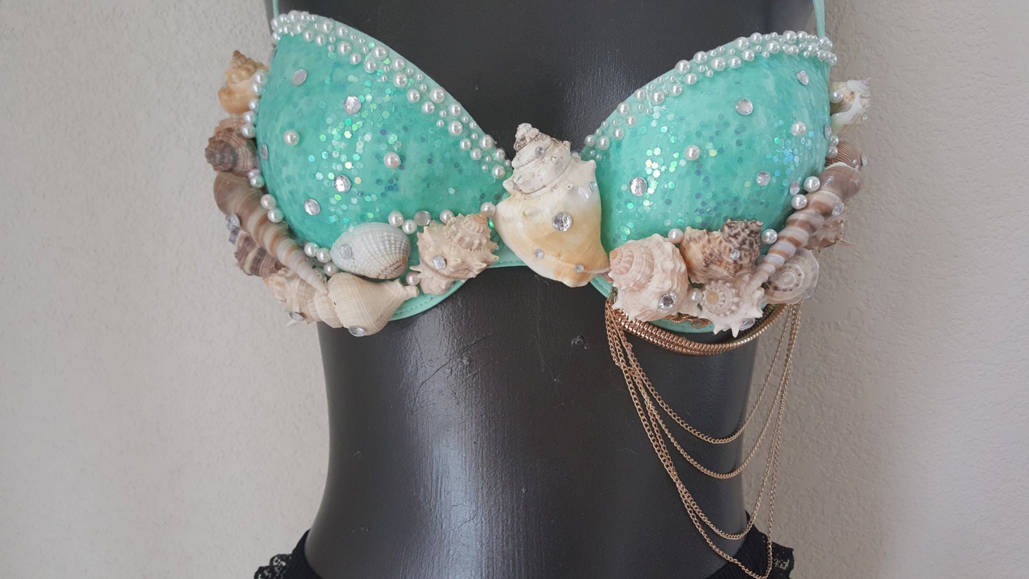 Sale 36b Teal Mermaid Inspired Rave Bra By Plurmonster On Etsy