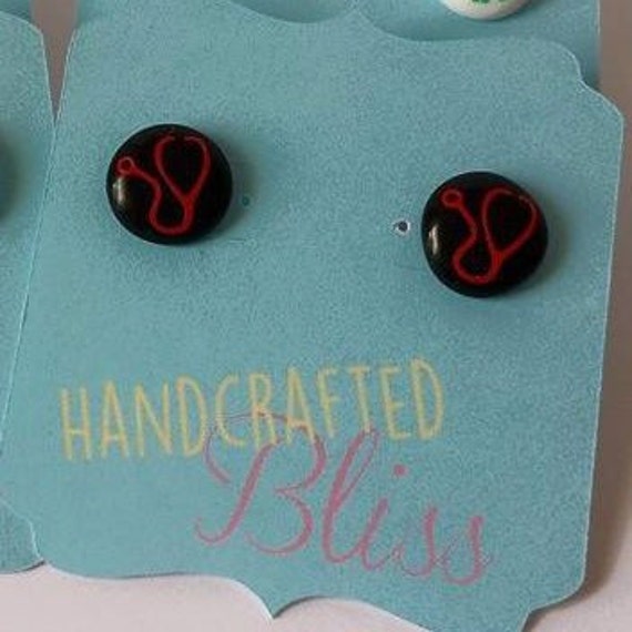 Personalized Perler Nurses Stethoscope Stud Earring