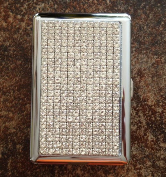 Premier Quality Crystal Rhinestone Cigarette Case Box Kings Bling Bling