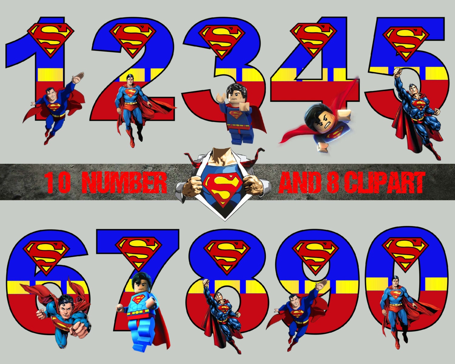 superman number and clipart disneyprincess digital by room25days