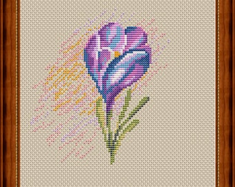 Crocus - Cross stitch pattern PDF - Instant download