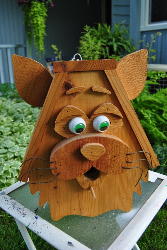 Cedar Cat Birdhouse by NormsBirdHouses on Etsy
