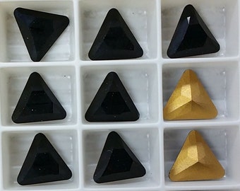 10mm Jet 4722 Triangle Swarovski Crystals (4)