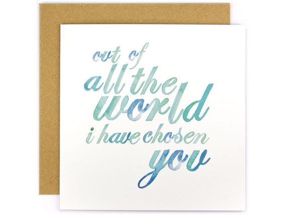 I Have Chosen You Greeting Card Made In by ParchmentAndTwineAU