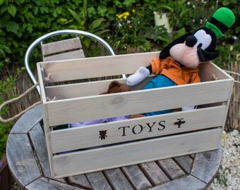 Toy Box Apple Crate, Toy box, wooden crate, wooden toy box, crate