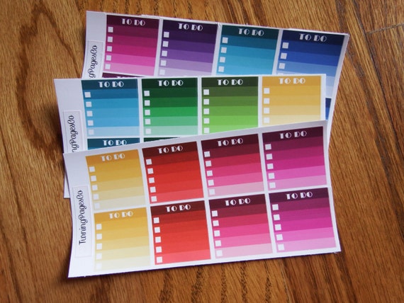 Ombre To Do List Planner Stickers