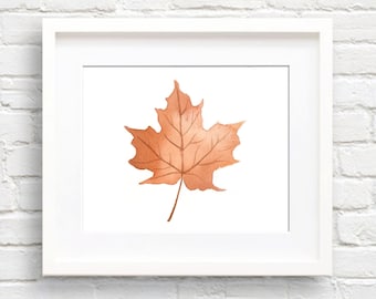 Maple Leaf Art Print - Wall Decor - Watercolor Painting