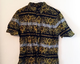 Baroque button-up short-sleeve shirt (S)/M